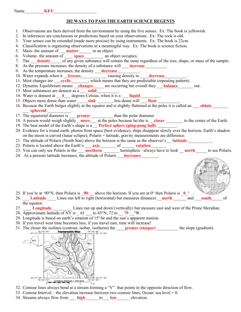 282 Ways To Pass The Earth Science Regents Pdf