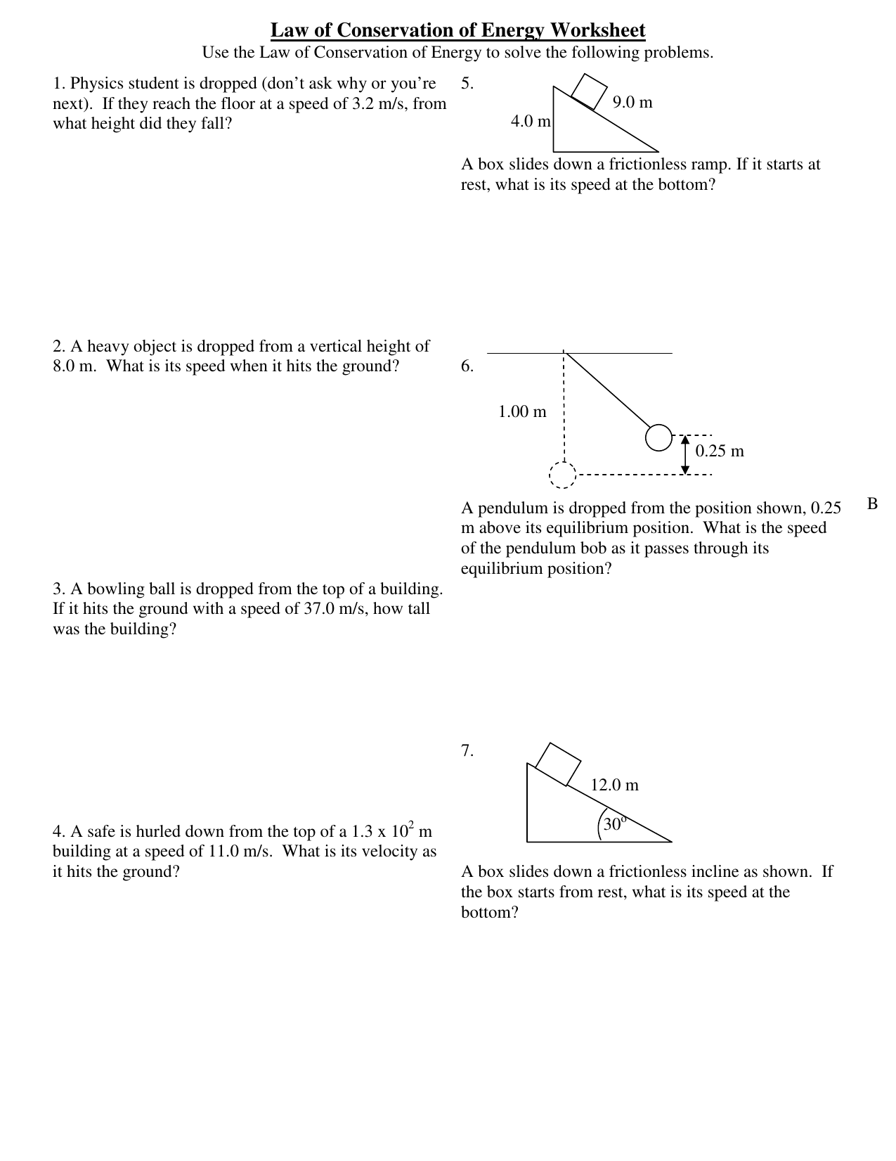 worksheet - 25 - law of conservation of energy With Regard To Conservation Of Energy Worksheet