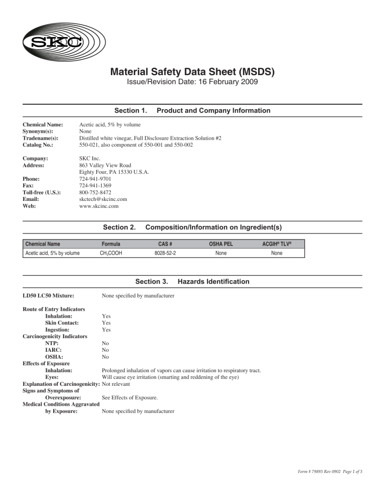 msds asam asetat 2