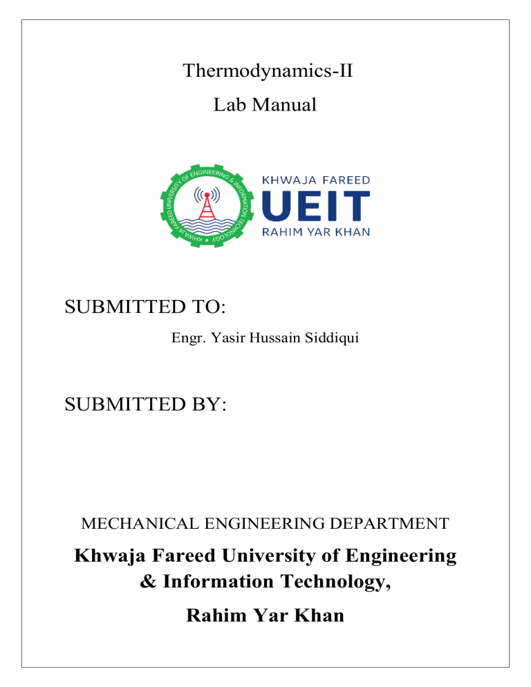 ThermodynamicsII Lab Manual (Session 2016)