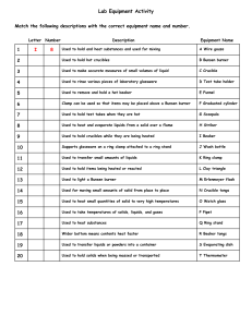 Lab Equipment Worksheet