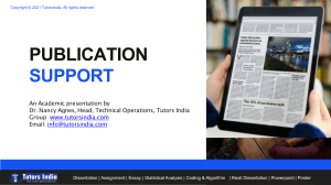 Tutors India: Publication Support Services