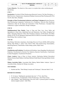 Data Warehousing & Mining Course Syllabus