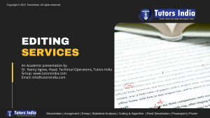 Editing Services by Tutors India: Dissertation Support