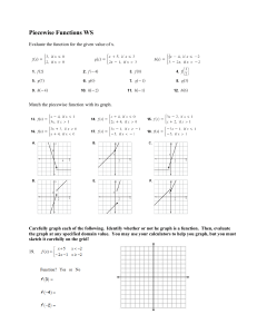 Piecewise Functions Worksheet: Graphing & Evaluation