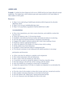 ADHD/ADD Resources & Accommodations for Students