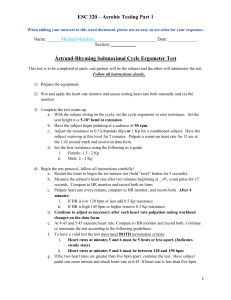 Aerobic Fitness Testing: Lab Worksheet