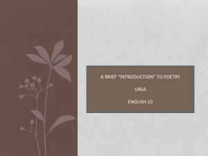 Introduction to Poetry: Analysis & Poem