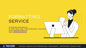 Academic Formatting Services Presentation
