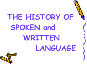 History of Spoken and Written Language