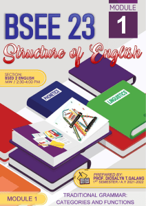 English Grammar: Lexical & Functional Categories