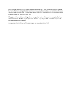 Test-Taking Strategies Reflection