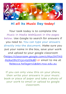 Music in Media WebQuest Stage 4 Distance Education