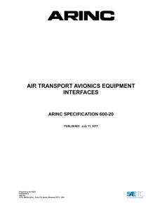 Air Transport Avionics Equipment Interfaces - ARINC Spécification 600-20