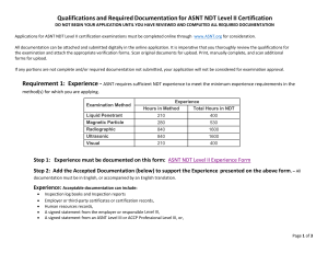 ASNT-L2 Qualifications