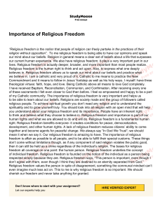Importance of Religious Freedom