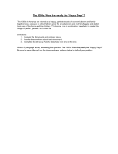 1950s: Happy Days? DBQ Activity