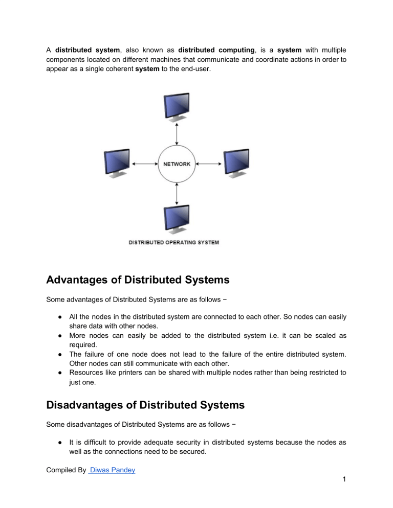 Why Would You Design A System As A Distributed System List Some ...