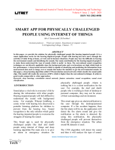 SMART APP FOR PHYSICALLY CHALLENGED PEOPLE USING INTERNET OF THINGS