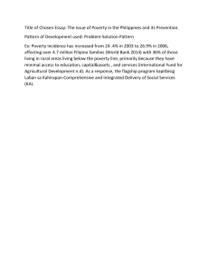 Poverty in the Philippines: Issues and Prevention