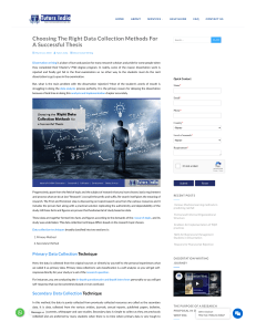 Data Collection Methods for Successful Thesis