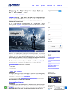 Data Collection Methods for Thesis Success