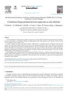 Biogas Production from Sugarcane: A Continuous Process Study