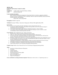 Production & Inventory Control Course Syllabus