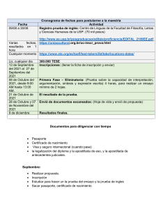 Cronograma de Solicitud de Maestría y Plazos