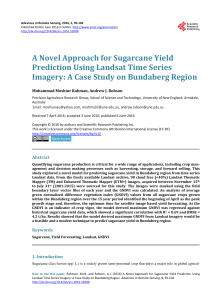 Sugarcane Yield Prediction Using Landsat Time Series Imagery