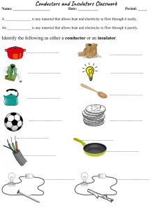 Conductors and Insulators Worksheet
