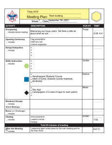 Troop Meeting Plan: Team Building Activities