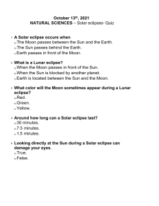Solar Eclipses Quiz: Test Your Astronomy Knowledge