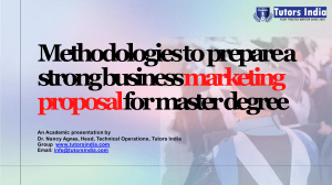 Marketing Proposal Methodologies for Master's Degree