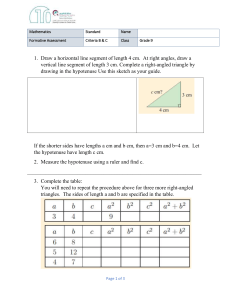 G9 Unit 1 Lesson 4 Pythagoras Formative B