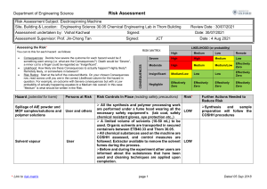 Electrospinning Machine Risk Assessment