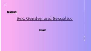 Group 1- sex, gender & society