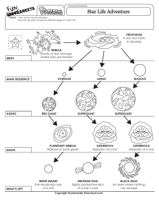 Star Life Cycle Worksheet: Science Activity for Kids