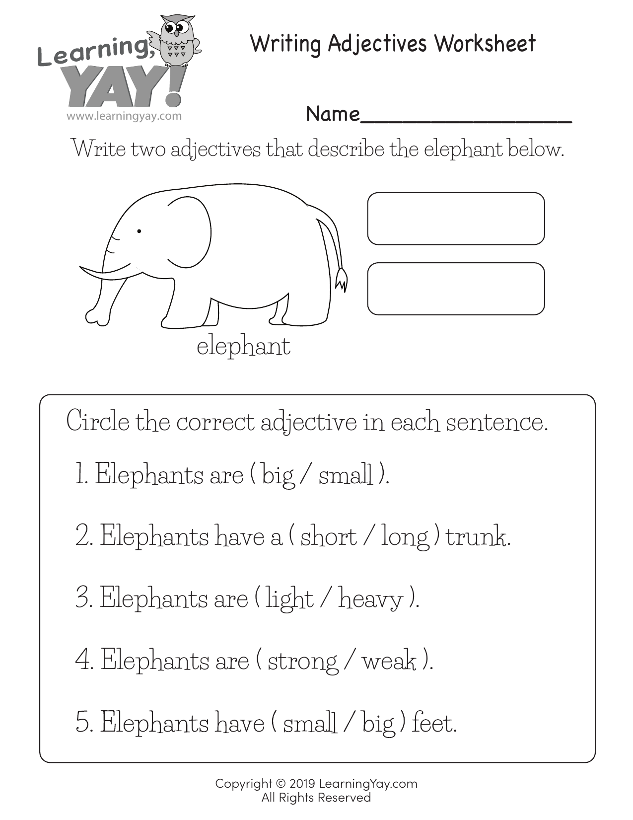 pdf first grade english worksheets grammar adjectives writing adjectives worksheet
