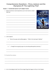 Percy Jackson The lightning Thief Chapter 1 Comprehension Questions