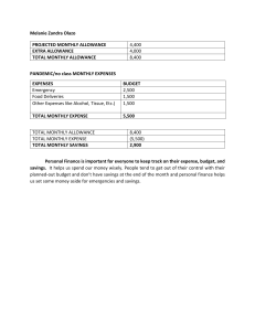 Personal Finance Budget: Melanie Olazo's Pandemic Expenses