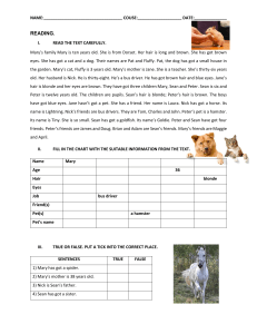 Family Reading Comprehension Worksheet