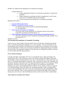 Community Psychology Module: Definition & Application