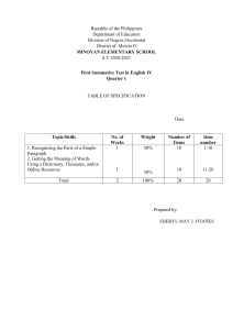 English Test for Elementary School: Paragraphs & Vocabulary