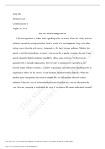 Effective Organization in Public Speaking Essay