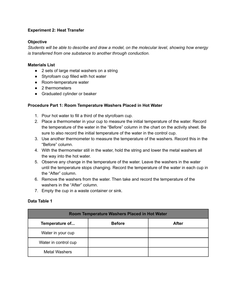 Experiment Heat Transfer Lab