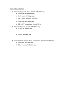 Molar Volume Problems Worksheet