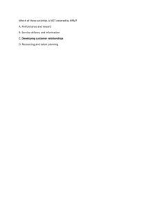 HRM Test Question: Activities Not Covered