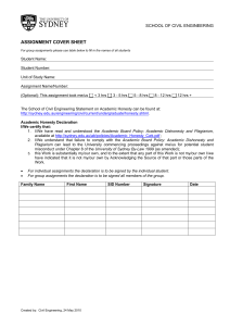 Assignment Cover Sheet - Civil Engineering