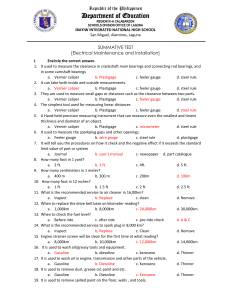 Electrical Maintenance Test - High School